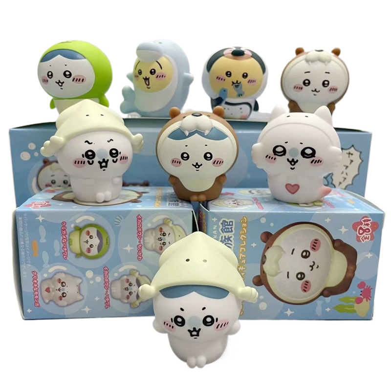 Aquarium And Marine - 8 adet/Kutu Kawaii Chiikawa Akvaryum Gizemli