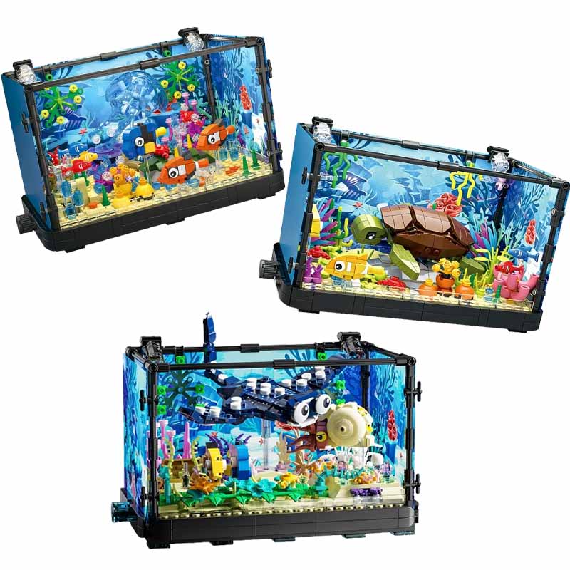 Marine Aquarium Home - Işıklı Balık Tankı Yapı Taşı Seti,