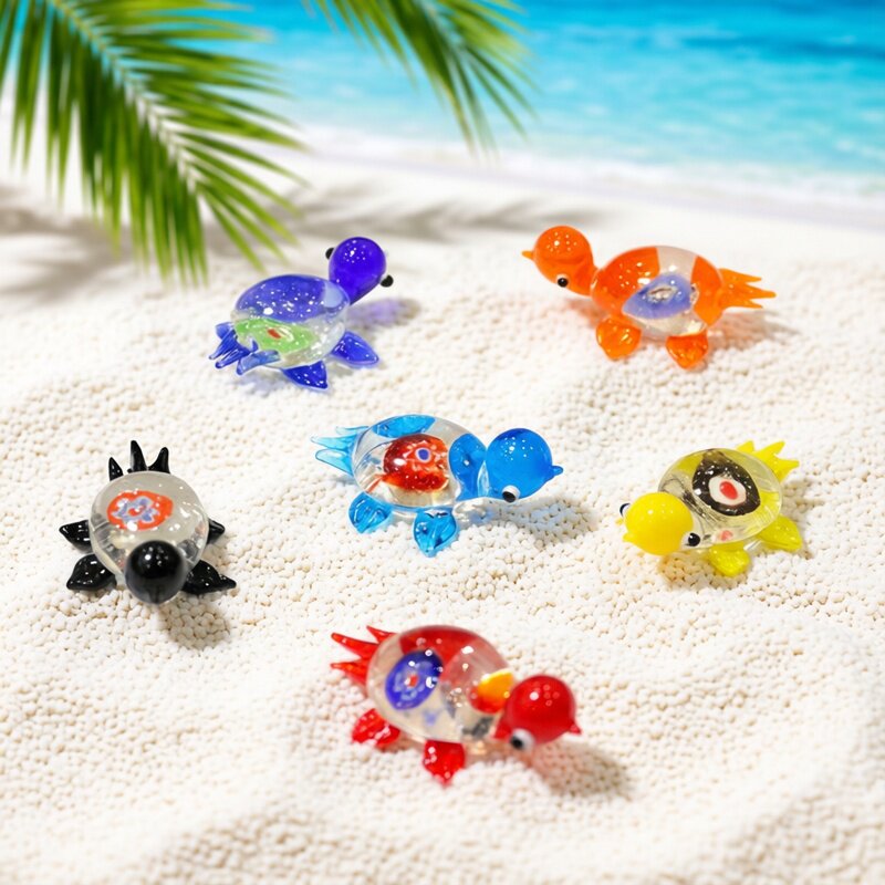 Marine Aquarium Home - 1 adet Mini Cam Kaplumbağa Heykelciği,