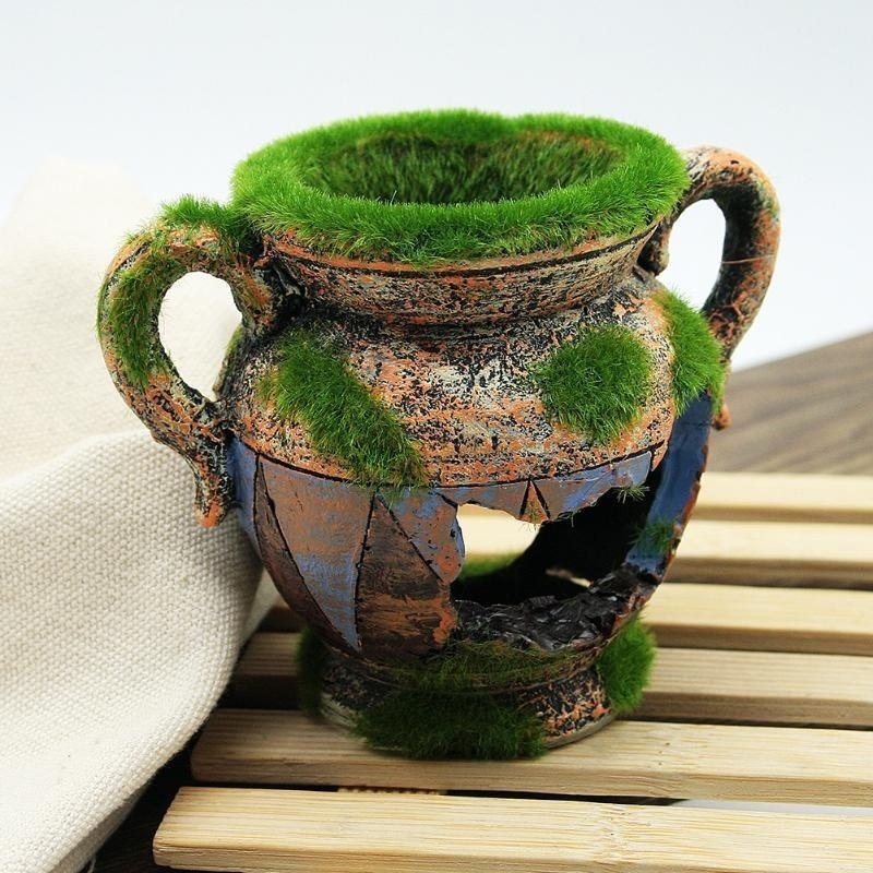 Marine Aquarium All In One - 1 adet Reçine Vazo Yosun Akvaryum