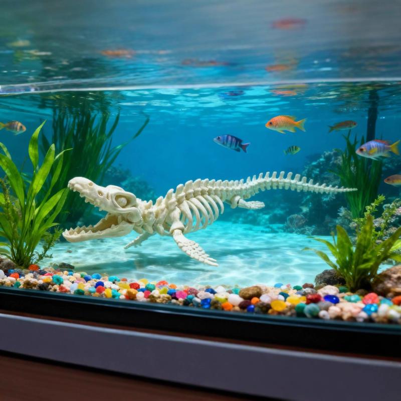 Marine Aquarium Home - Yeni Dinozor İskeleti Modeli Balık Tankı